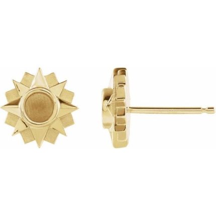 14K Yellow 1/3 CTW Natural Diamond Sun Earrings