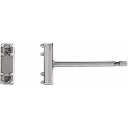 14K Yellow .03 CTW Natural Diamond Two-Stone Bar Earrings