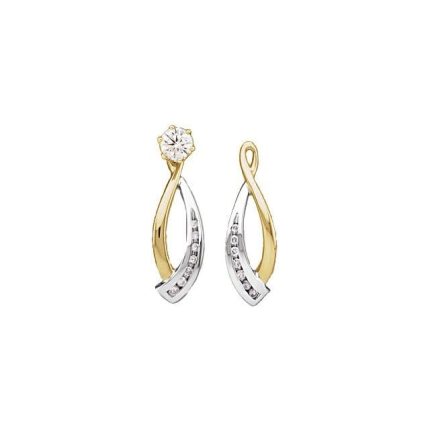 14K White/Yellow 1/5 CTW Natural Diamond Earring Jackets