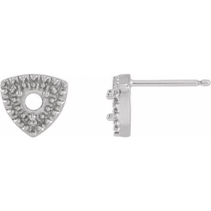 14K White 5.2 mm Round 1/6 CTW Natural Diamond Semi-Set Halo-Style Earrings