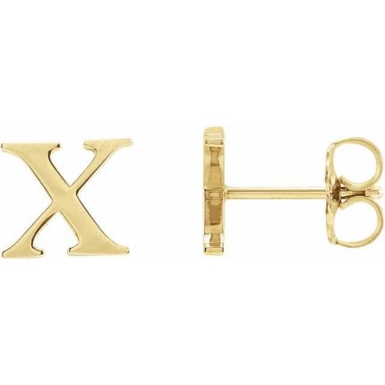 14K Yellow Single Roman Numeral D Earring
