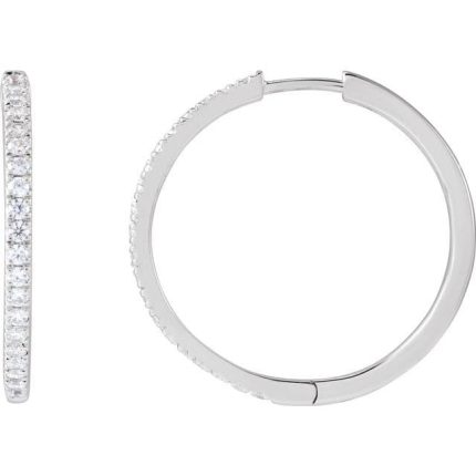 14K Yellow 1/5 CTW Lab-Grown Diamond 10 mm Hoop Earrings