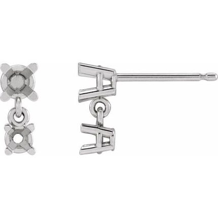 14K Yellow 1/3 CTW Natural Diamond Two-Stone Earrings