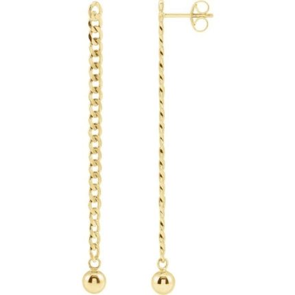 14K Yellow Curb Chain Earrings