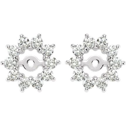 14K Yellow 5/8 CTW Diamond Earring Jackets with 3.7mm ID