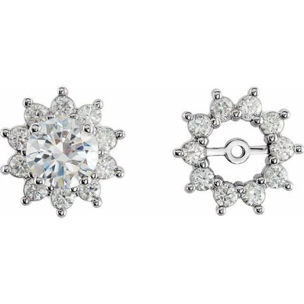 14K Yellow 3/4 CTW Natural Diamond Earring Jackets with 5mm ID