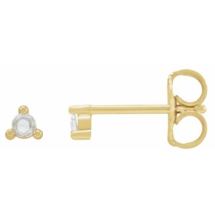 14K Yellow 2 mm Round 3-Prong Earring Mounting