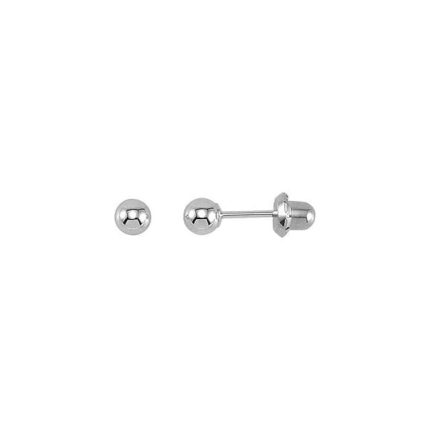 14K White Gold-Plated 14K Yellow Gold Ball Stud Piercing Earrings