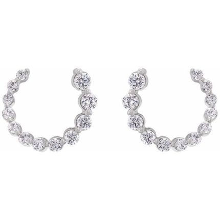 14K Yellow 7/8 CTW Lab-Grown Diamond Front-Back Earrings