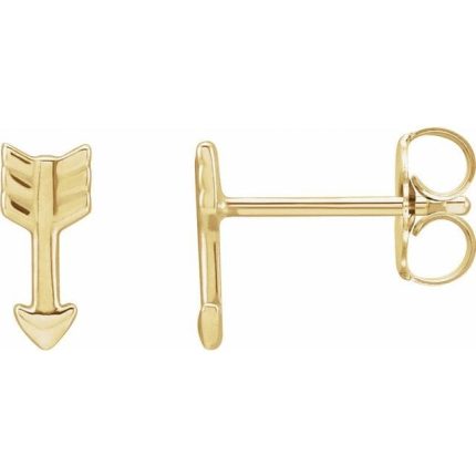 14K White Arrow Stud Earrings