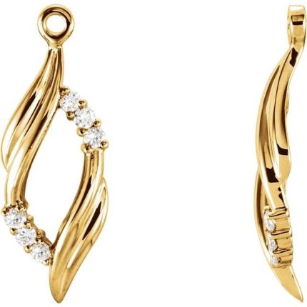 14K Yellow 1/6 CTW Diamond Earring Jackets