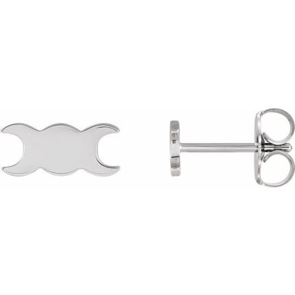 14K White Petite Triple Goddess Earrings