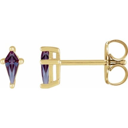 14K White Lab-Grown Alexandrite Earrings