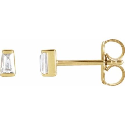14K Yellow 2x1x.5 mm Tapered Baguette Channel-Set Earring Mounting