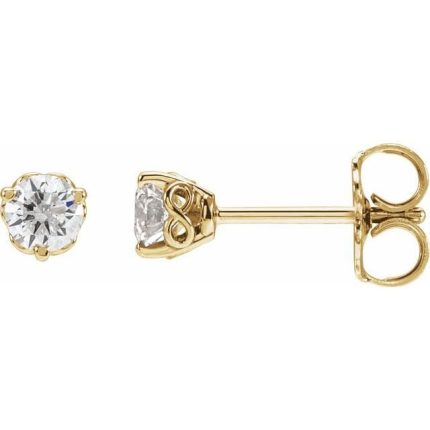 14K Yellow 4.5 mm Round 3-prong Infinity-Inspired Earring Mounting