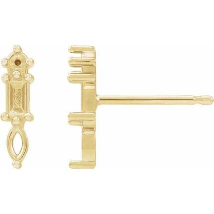 14K Yellow 1/6 CTW Natural Diamond Bar Earrings