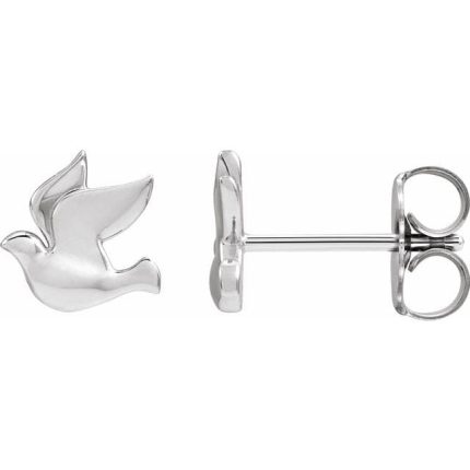 14K Yellow Holy Spirit Dove Earrings