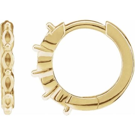 14K Yellow 1/10 CTW Natural Diamond 10 mm Hoop Earrings