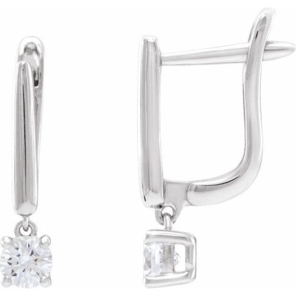 14K Yellow 1/2 CTW Lab-Grown Diamond Lever Back Earrings
