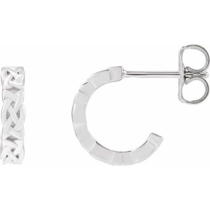 14K Yellow Celtic-Inspired 10.25 mm Hoop Earrings