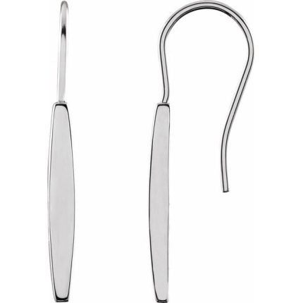 14K Yellow Bar Earrings