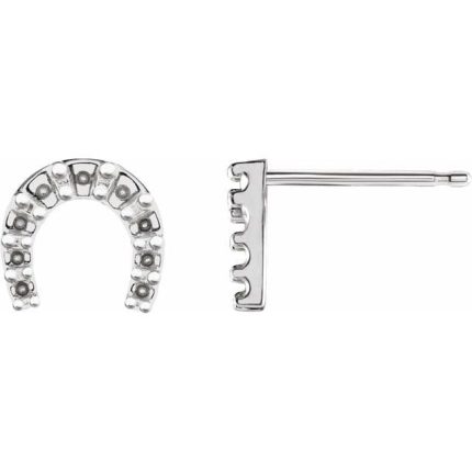 14K Yellow 1/6 CTW Natural Diamond Horseshoe Earrings