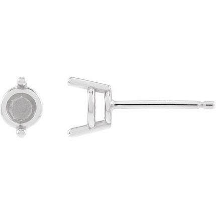 14K White 3/8 CTW Natural Diamond Stud Earrings