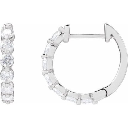 14K Yellow 1/5 CTW Lab-Grown Diamond Hoop Earrings