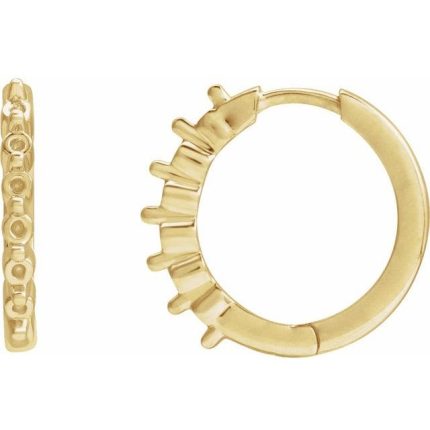 14K Yellow 1.5 mm Round 12.73 mm Hinged Hoop Earring Mounting