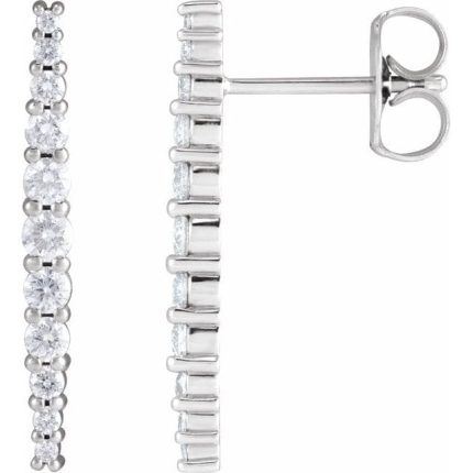 14K White 3/8 CTW Natural Diamond Earrings