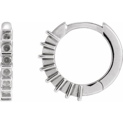 14K Yellow 1/3 CTW Natural Diamond 15 mm Hinged Hoop Earrings