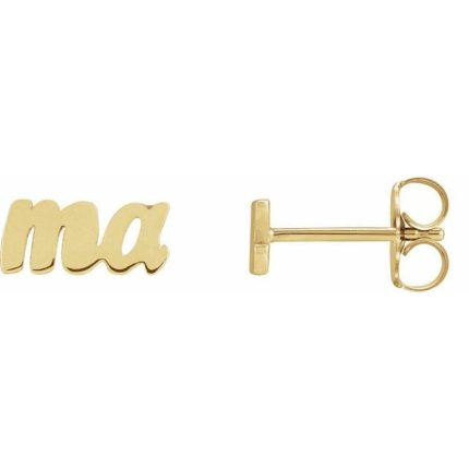 14K White Mama Earrings