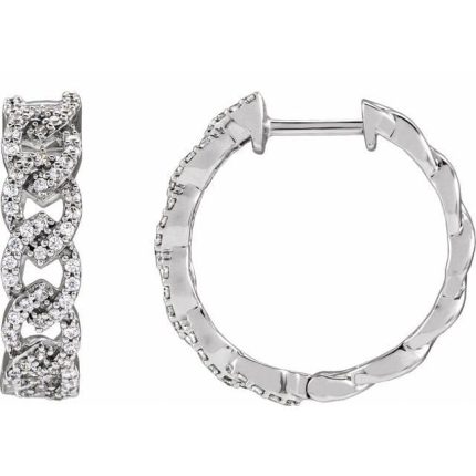 14K Yellow 1/2 CTW Lab-Grown Diamond Hoop Earrings