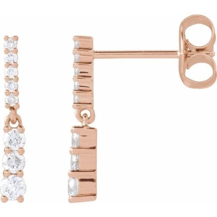 14K Yellow 1/4 CTW Natural Diamond Dangle Earrings