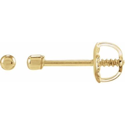 14K White Youth Bead Earrings