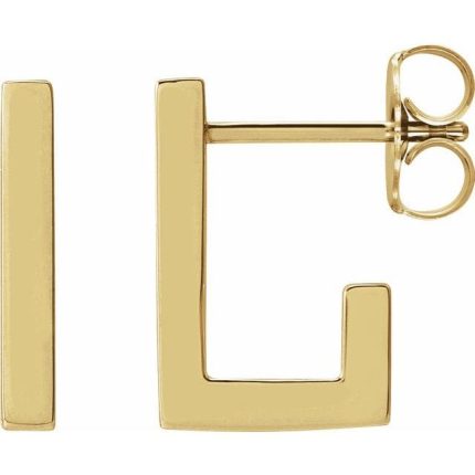 14K Yellow 12 mm Geometric Hoop Earrings