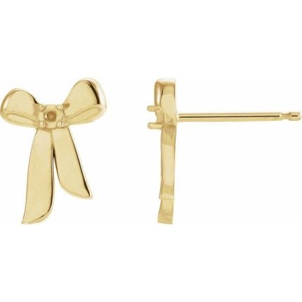 14K Yellow 1.5 mm Accented Left Bow Earring Mounting
