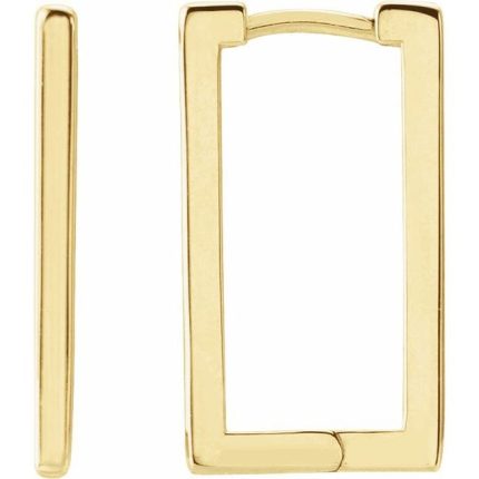 14K White Geometric Hinged 20mm Hoop Earrings