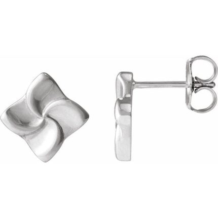 14K Yellow Swirl Earrings