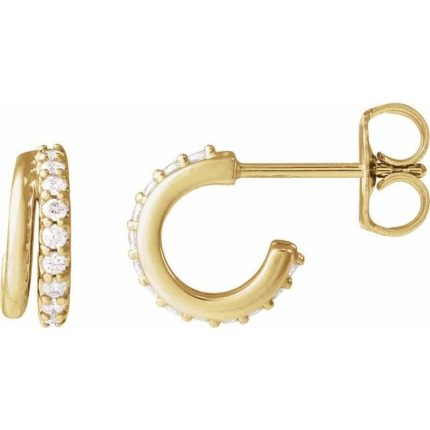 14K Yellow 1.2 mm Round Left Hoop Earring Mounting