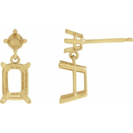 14K Yellow Natural London Blue Topaz & Natural Peridot Dangle Earrings