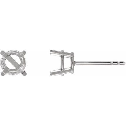 14K Yellow 2.5 mm Round 4-Prong Earring Mounting