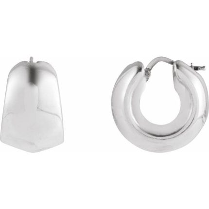 14K Yellow Electroform Tapered 22.2 mm Hoop Earrings