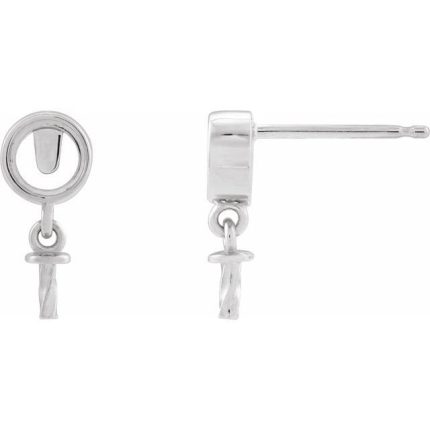 14K Yellow Cultured White Freshwater Pearl & Natural London Blue Topaz Cabochon Earrings