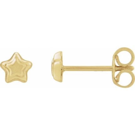 14K Yellow Star Earrings