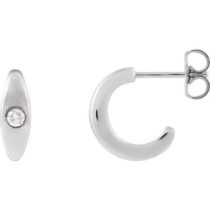 14K Yellow 1/8 CTW Natural Diamond Hoop Earrings