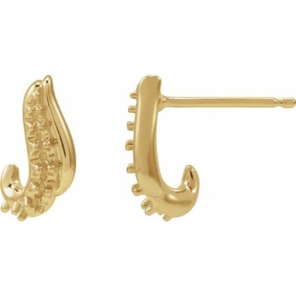 14K Yellow Accented Left Freeform Earring Mounting