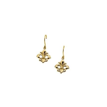 14K Yellow Fleur-de-Lis Earrings