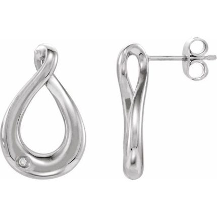Sterling Silver .015 CTW Natural Diamond Infinity-Inspired Earrings