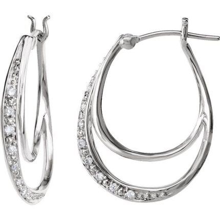 14K Yellow 1/10 CTW Natural Diamond Hoop Earrings